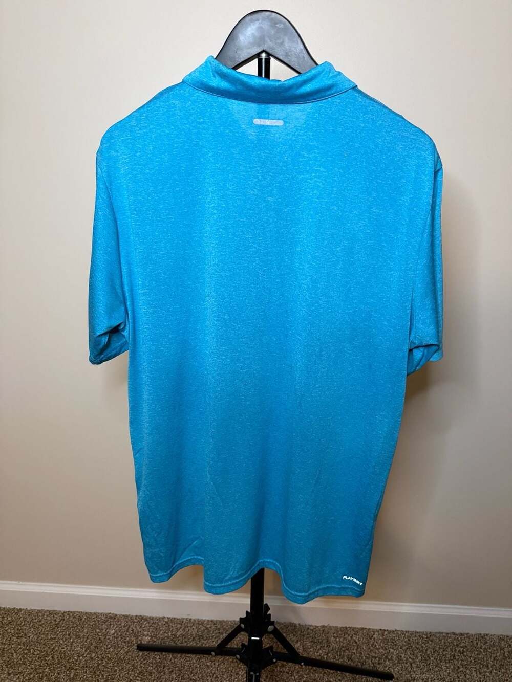 Reebok PlayDry Performance Polo Shirt Blue Size Large - Picture 3 of 6